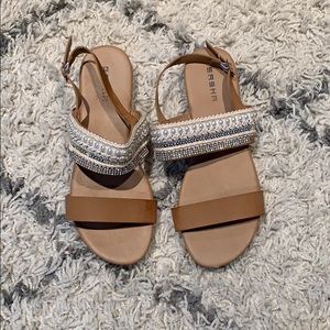 Rhinestone Pearl Trim Sandals